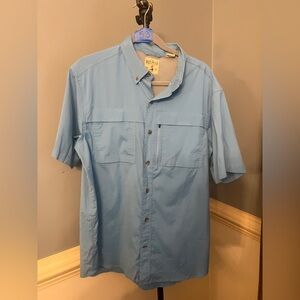 RedHead Men’s Short Sleeve Button-Down Shirt in Sky Blue